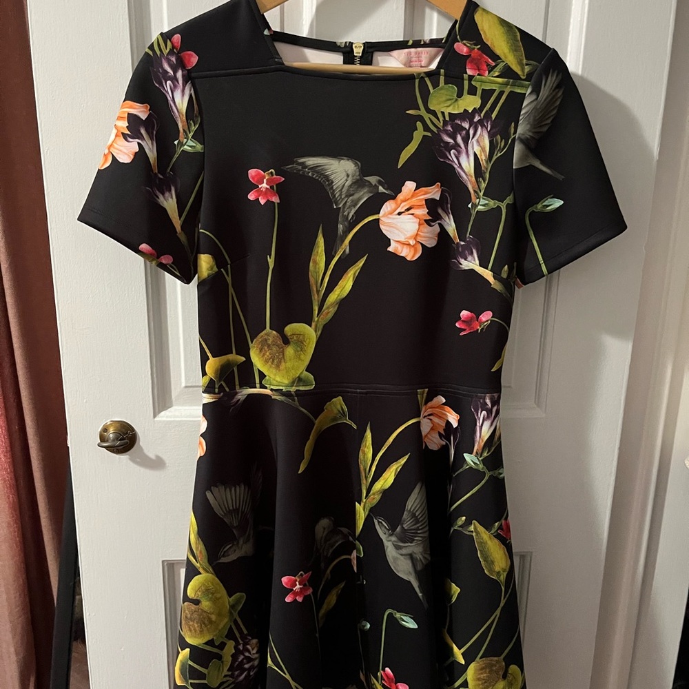 Ted Baker Floral Black Dress